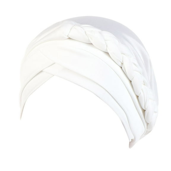 Seductiva Fashion Wide Headband Women Solid Plait India Hat Ruffle Cancer Chemo Beanie Turban Wrap Cap Muslim Hat 1PC