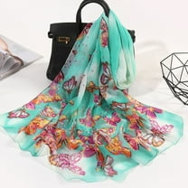 Seductiva Head Scarf for Women 160*50cm Women Flower Print Long Soft Wrap Scarf Silk Shawl Scarves Polyester Scarf 1PC