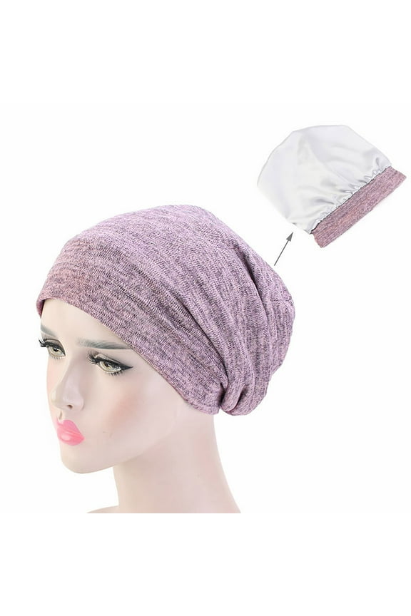 Seductiva Headbands for Women Women Soft Slouchy Beanie Cap Lightweight Hipster Hat Summer Breathable Sleeping Cap Thin Chemo Cap Lady Lei Feng Hat 1PC