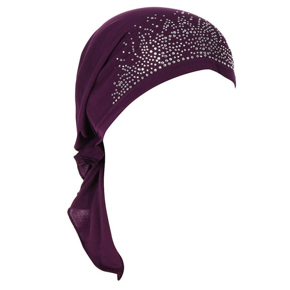 Seductiva Headbands for Women Women India Stretch Turban Hat Cotton Hair Loss Head Scarf Wrap Muslim Hat 1PC