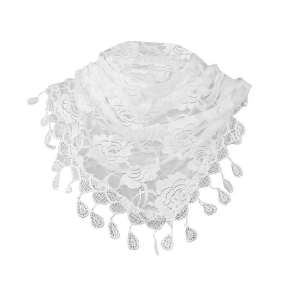 Clearance! Seductiva Mulberry Silk Scarfs Women Women Lace Tassel Rose Floral Hollow Scarf Shawl Lady Wraps Scarves Polyester Scarf 1PC