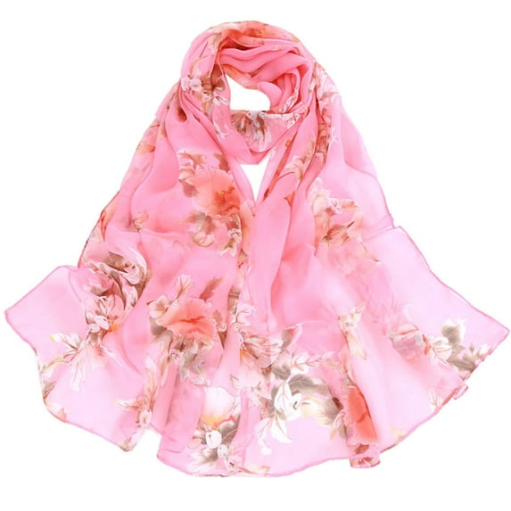 Seductiva Neckerchief for Women Fashion Women Shawl Long Printing Soft Ladies Scarves Scarf Wrap Peach Scarf Polyester Scarf 1PC
