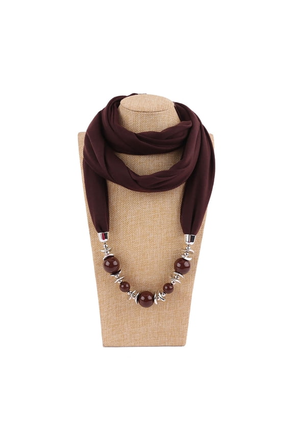 Seductiva Neckerchief for Women Women Pendant Scarf with Tassel Rhinestone Jewelry Scarves Polyester Scarf 1PC