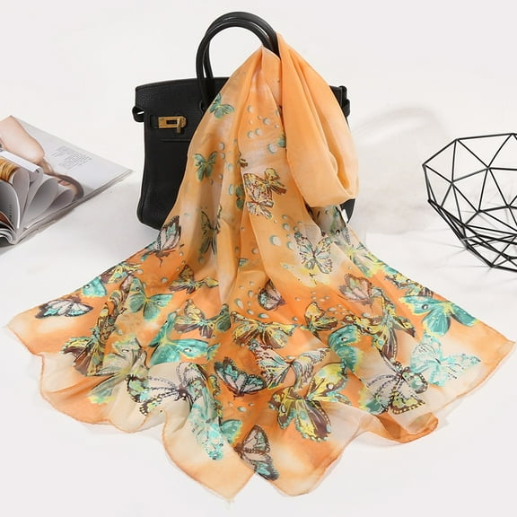 Clearance! Seductiva Ponchos Adult 160*50cm Women Flower Print Long Soft Wrap Scarf Silk Shawl Scarves Polyester Scarf 1PC