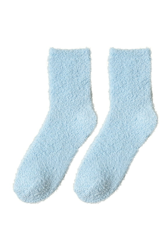 Seductiva Women Casual Crew Socks Fuzzy Socks for Women Soft Fluffy Winter Cozy Slipper Socks Cute Plush Warm Home Sleep Socks for Christmas Valentine's Day Gifts Lady Short Socks 2PC
