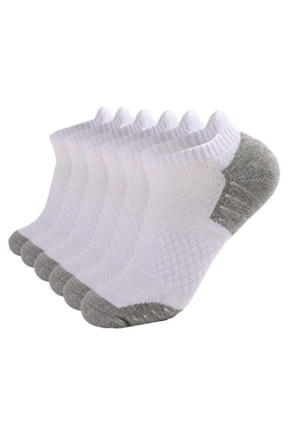 Women Casual Crew Socks Men and Women Running Socks 6 Pairs Breathable Low Cut Sports Socks with Cushioning Ankle Socks Polyester Boat Socks 6PC