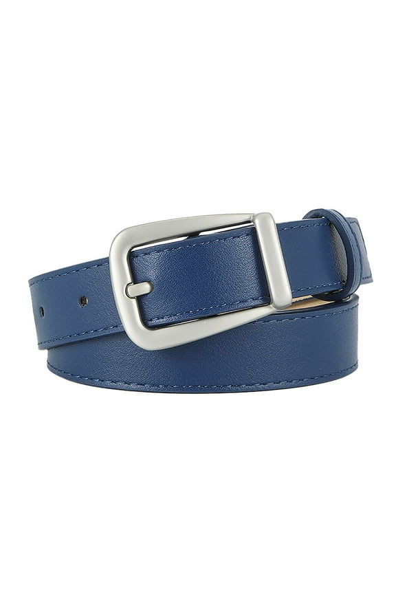 Seductiva Women Leather Belt Plain Buckle Belt Solid Color Women Belt with Pin Buckle Adjustable Length Leather Waistband for Jeans Pants Coffee Polyester Belt 1PC