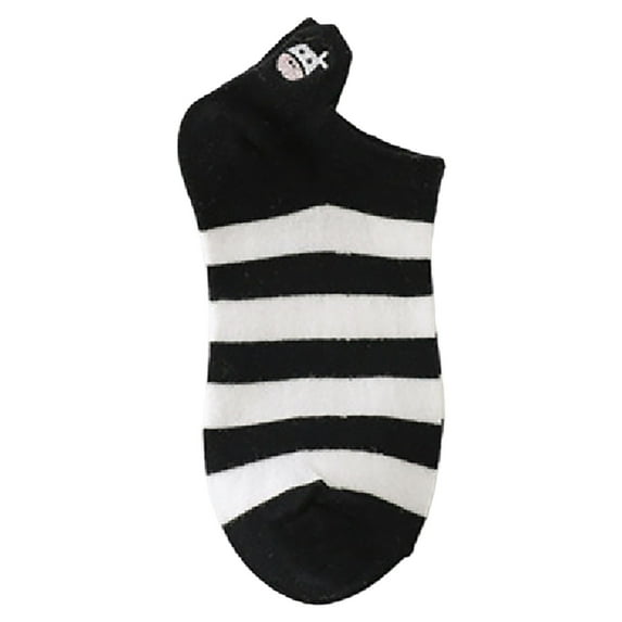 Seductiva Women's Socks Womens Socks Short Bootie Fuzzy Breathable Cute Ankle Cotton Cow Pattern Fashion Japanese Heel Embroidery Machine Cat Socks Women Short Socks 2PC