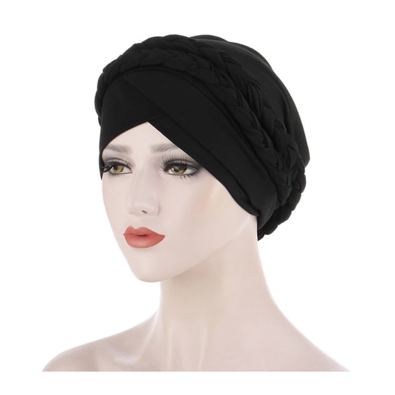 Seductiva Yoga Workout Head Bands Chemo Cancer Head Hat Cap Ethnic Bohemian Pre-Tied Twisted Braid Hair Cover Wrap Turban Headwear Muslim Hat 1PC