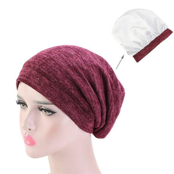 Seductiva Yoga Workout Head Bands Women Soft Slouchy Beanie Cap Lightweight Hipster Hat Summer Breathable Sleeping Cap Thin Chemo Cap Lady Lei Feng Hat 1PC