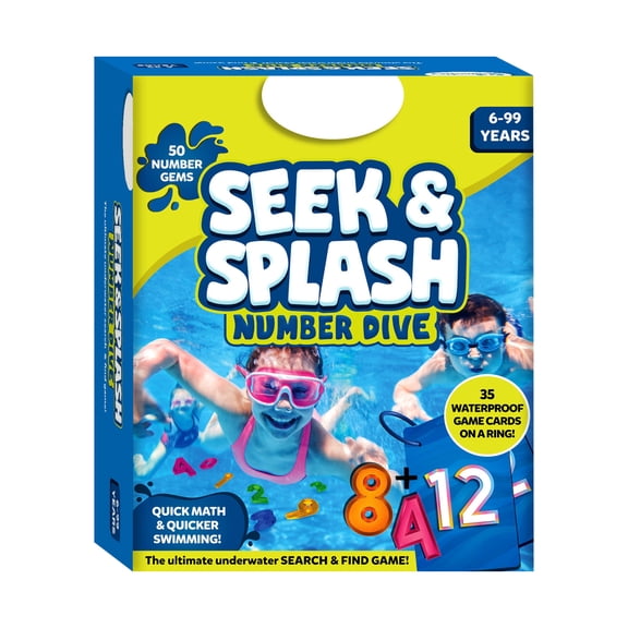 Underwater Search & Find Pool Game Set with 50 Number Gems, Seek & Splash Diving Activity for Summer Swimming, Outdoor Water Recreation and Pool Party Entertainment