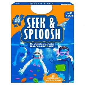 Clearance！Seek and Splash Pool Game, Search & Find Diving Water Activity, Summer Swimming Pool Dive Game for Fun & Gifts, Includes 64 Colorful Gems & 35 Waterproof Game Cards