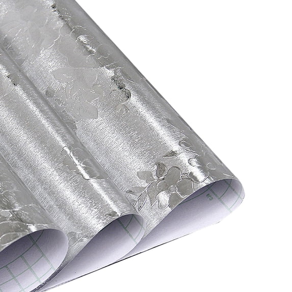 Clearance Self-Adhesive Aluminum Foil Drawer Liner, Oil & Heat Resistant Cabinet Sticker, Removable Waterproof Wallpaper for Kitchen Cupboards & Shelf Protect, 39.4 x 15.8 Inch