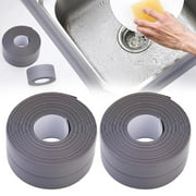 Self-Adhesive Kitchen Sink Bathroom Corner Caulking Sealant Tape 2Pcs Gray