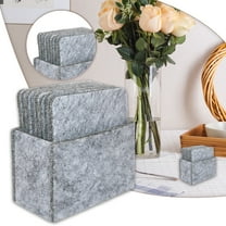 Clearance! Set Of 12 Drink -Coasters Cup Costers Cup Mat Tableware with Holder New, Felt Coasters Placemats Absorbent Box Set Coasters Thick Non-Woven Insulation Pad Square 12Pc Gray Hilingoto