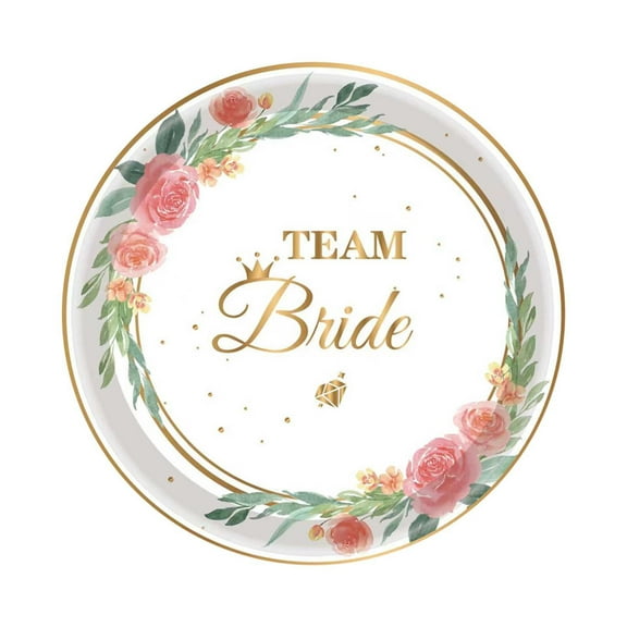 Hvmvliv Set of Plates Bride Wedding Party Supplies Tableware Set Disposable Decorative Paper Plates Napkin Cups Set Dinnerware for Wedding Birthday Party B