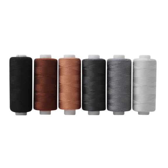 Clearance Sewing Thread 36 Colors Sewing Industrial Machine and Hand Stitching Cotton Sewing Thread (6 Color/pack) Black
