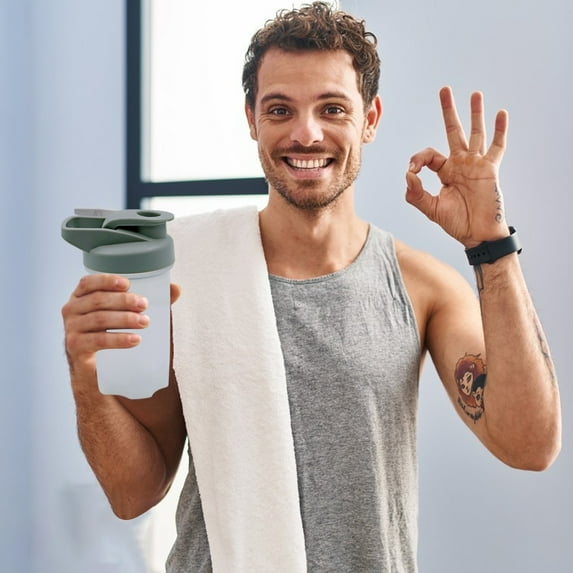 Clearance! Shaker Bottle Protein Shaker Bottle 300ml Sports Water Bottle Leak-Proof Shakes Bottle For Protein Shaking Cup - Portable Fitness Sports Cup Gray