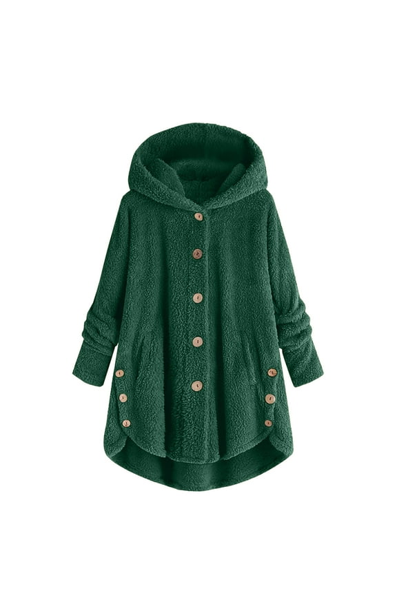 Sherpa Fleece Hoodie for Women,Fluffy Fuzzy Sweatshirt Button Down Pullover Pockets Jumper Teddy Faux Fur Tops Winter Warm Comfy Soft Sweatshirts Plus Size