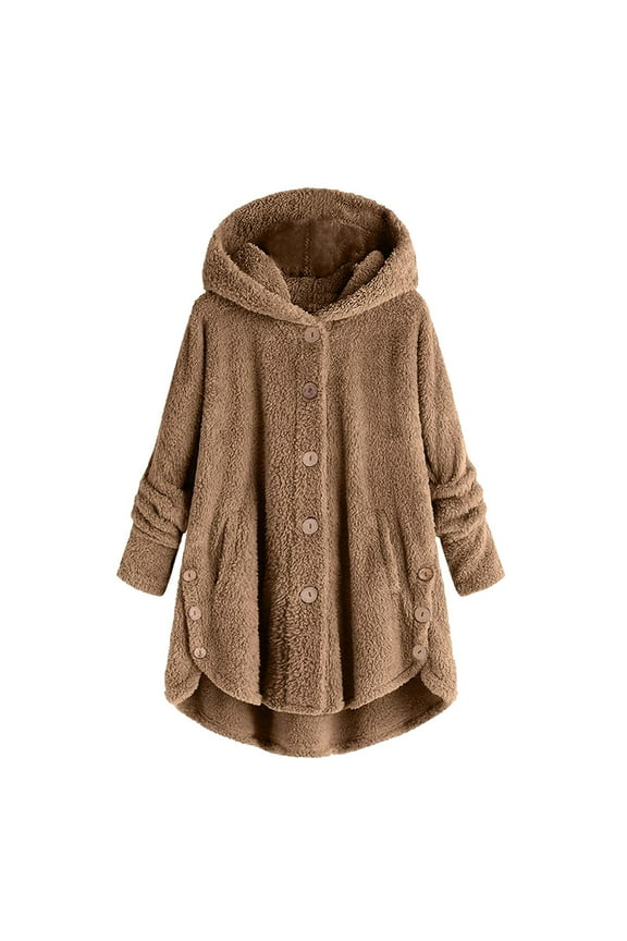 Sherpa Hoodie for Women Fuzzy Fluffy Hooded Sweatshirt Teddy Faux Fur Jumper Fleece Pullover with Pocket Casual Winter Warm Fleece Blanket Top Button Down Hoodies