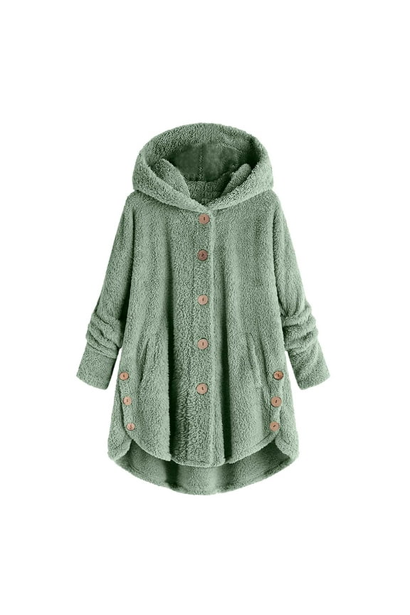 Sherpa Hoodie for Women Fuzzy Fluffy Hooded Sweatshirt Teddy Faux Fur Jumper Fleece Pullover with Pocket Casual Winter Warm Fleece Blanket Top Button Down Hoodies