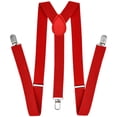 thumbnail image 1 of Clearance! Shiogb, Adult Men's Suspenders Red, Suspenders for Men Adjustable Elastic Y Back Suspender Strong Clips, Red, 1 of 8