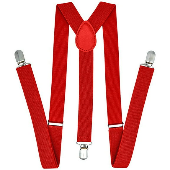 Clearance! Shiogb, Adult Men's Suspenders Red, Suspenders for Men Adjustable Elastic Y Back Suspender Strong Clips, Red