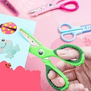 Clearance! Shiogb, Deli Children's Scissors Round Head Lace Safety Scissors Green, Hildren's Kids Decorative Hook Round Head Carpet Small Toddler Metal Cartoon Student Scrapbook, Feiquan Green