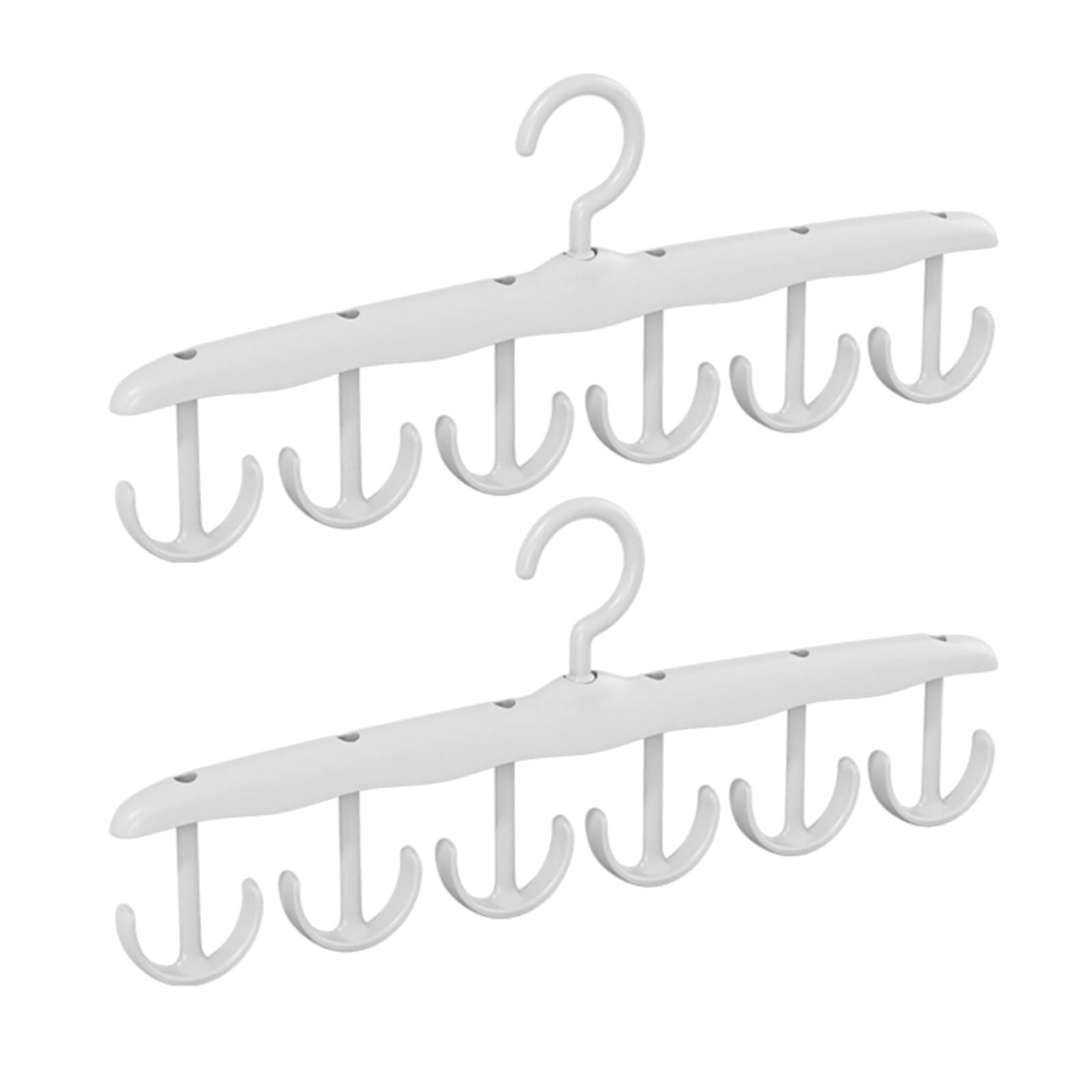 Clearance Shiogb Hook Up Plastic Multi Hook Suspender Hanger Rotatable Tie Rack Whitewhite White 2X Multifunctional Hangers