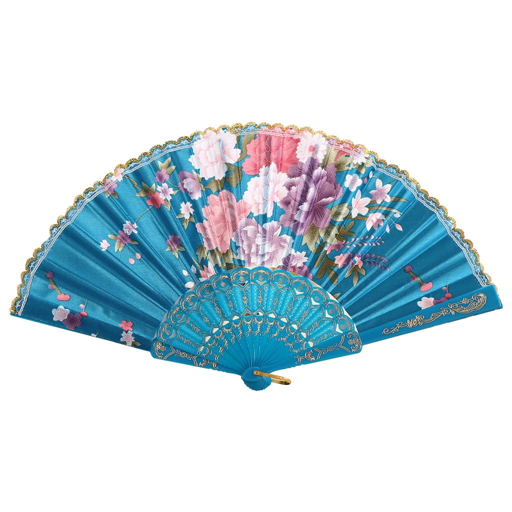 Clearance! Shiogb Null Fan Decorative Fan Retro Fan Dance Fan Sky Blue