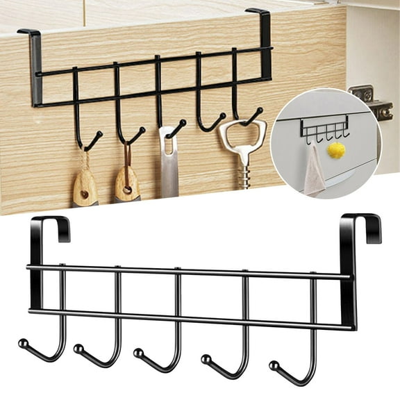 SHISHIan Clearance Hooks Over The Door Hooks Bathroom Hanger Clothes Towel Storage Holder Silver Home Essentials Black