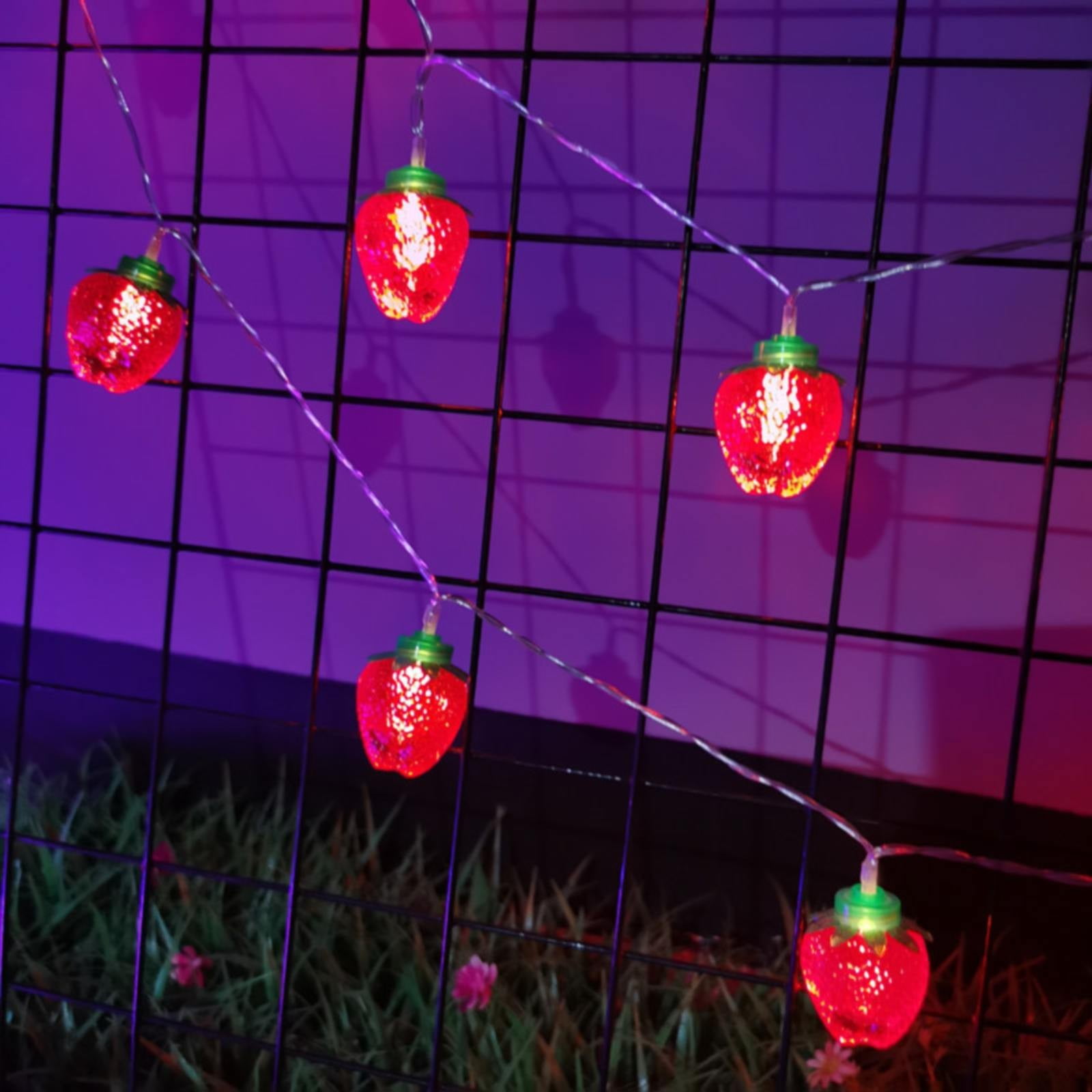 Clearance! Shishian Patio String Lights Fruit Strawberry Colored Light