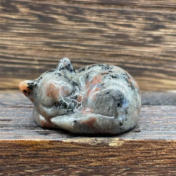 Clearance! Shishian Table Decor Natural Quartz Crystal Sleeping Cat Decoration Crystal Cat Sleeping Statue 2 Inch Opal Cat Crystal Statue Statue For Home Meditation Room Decor Clearance Sale
