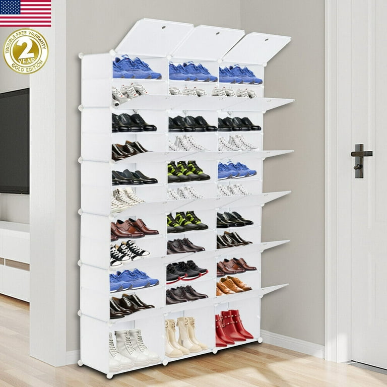  Shoe Rack Storage Organizer, Shoe Shelves 12 Tier Free Standing Shoes  Cabinet Shelf Portable, White Closet Shoe Racks With Doors Expandable  Stackable, Ideal Choice for Entryway, Hallway (72 Pairs) : Home