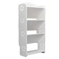 thumbnail image 1 of Clearance! Shoe Rack Wood-plastic Board Four Tiers Bevel Carved Shoe Rack White, 1 of 3