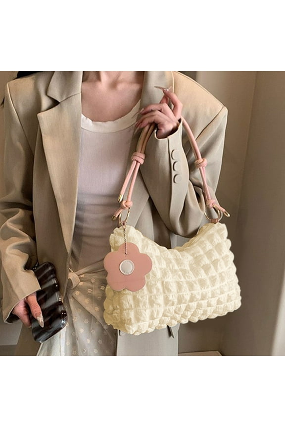 Clearance Shoulder Bags for Women, Puff Tote Handbag and Purse, Soft Puffy Crossbody Bag, Lightweight Shoulder Handbag for Work Travel