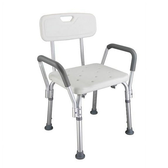 Shower Chair Bathroom Safety Tub Bench Chair with Removable Back and Handle, Adjustable Height with 450 Lb Capacity
