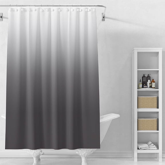 Clearance Shower Curtain under $10 Fabric Shower Curtain Grey Gradual Water Shower Curtain For Bathroom Decor Accessories Set With Hooks 180*180cm 1 Panel