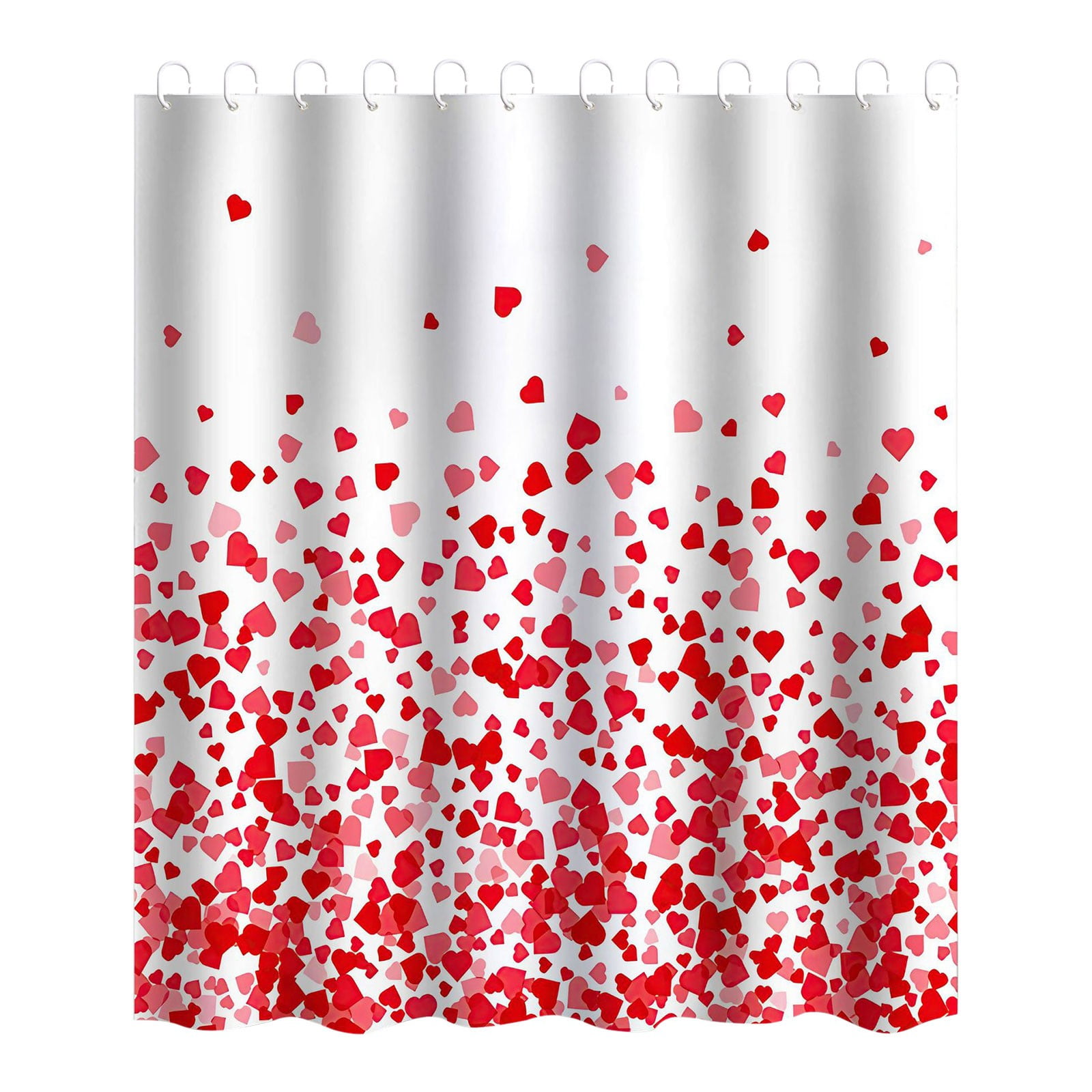 Clearance Shower Curtain under $10 Red Sweetheart Shower Curtain Pattern with Red and Sweetheart ...