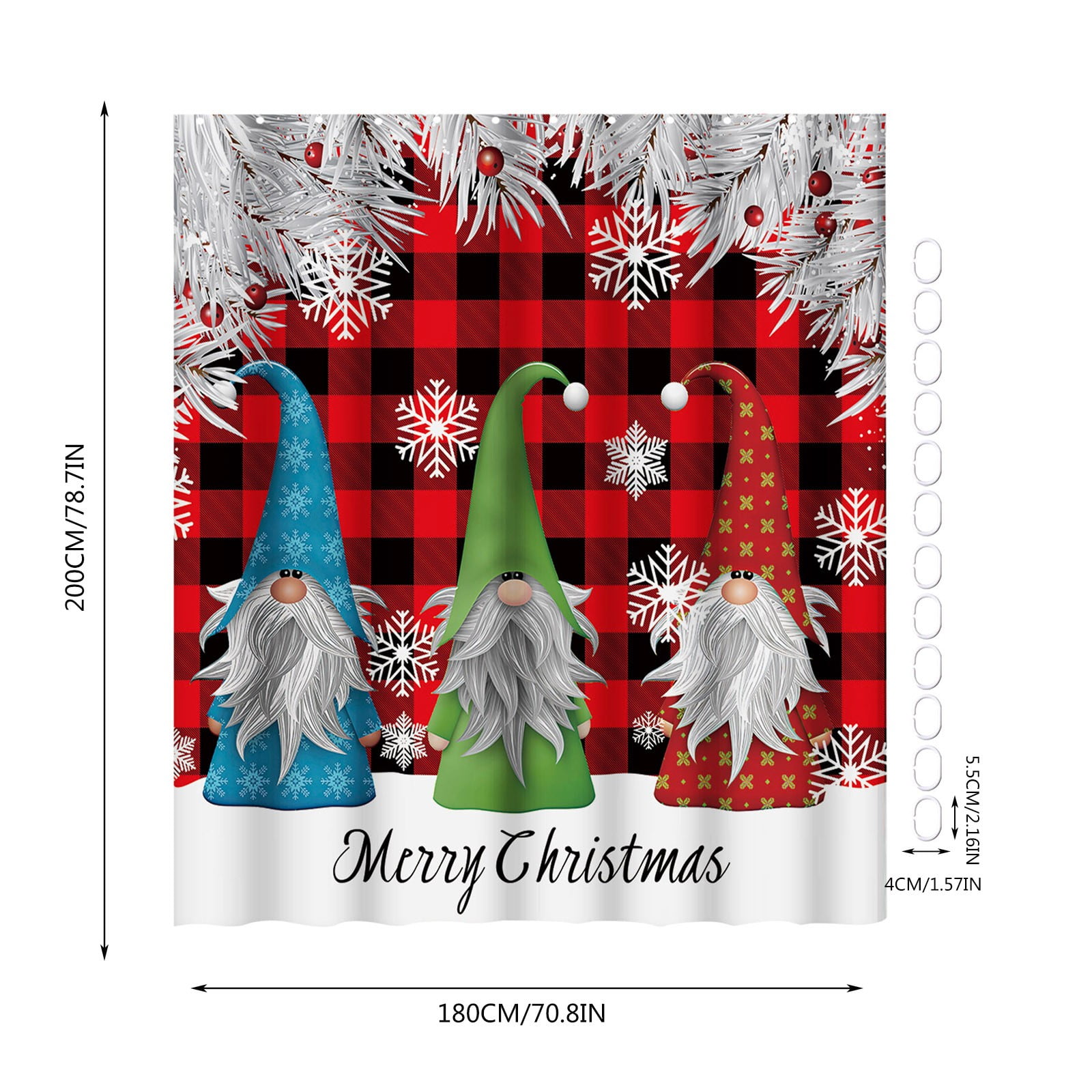 Clearance! Shower Curtain Christmas Decoration Shower Curtain Christmas