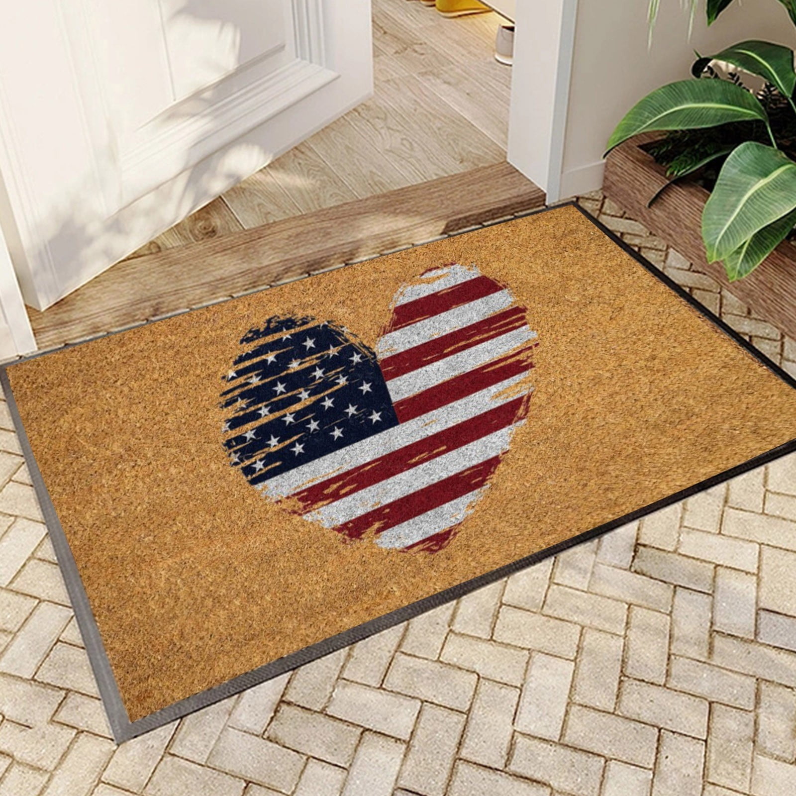 Clearance!Shpwfbe Front Door Mat,Personalized Mat,Independence Day