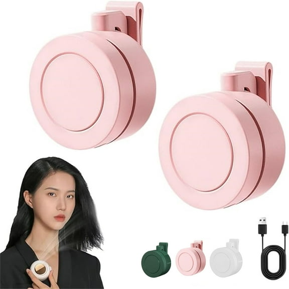 Clearance Silent Mini Bladeless Electric Fan Clip On,3 Speeds Hands-Free Small Whirlwind Bladeless Fan Neck Fans,Rechargeable Tiny Fan Clips On Shirt