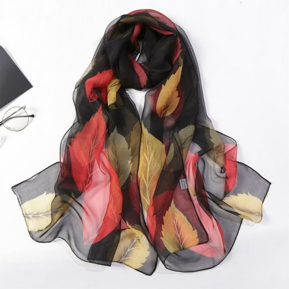 Clearance Silk Scarves Scarfs for Women Lightweight Print Floral Pattern Scarf Shawl Fashion Scarves Sunscreen Shawls and Wraps for Spring