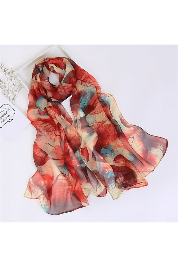 Clearance Silk Scarves Scarfs for Women Lightweight Print Floral Pattern Scarf Shawl Fashion Scarves Sunscreen Shawls and Wraps for Spring