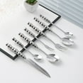 thumbnail image 1 of Hvmvliv Silverware Sets Cutlery Set of Stainless Steel Knives and Forks Spoons and Utensils Restaurant Style Knives and Forks with Pearl Ceramic Handles Silver, 1 of 6