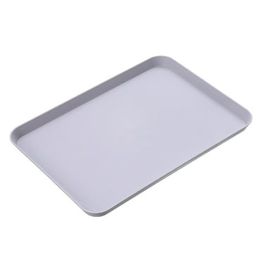Clearance!Simple Style Solid Color Plastic Tray,Rectangular Serving Trays Serving Tray for Indoor Plastic Fast Food Tray,Applicable to Restaurants and Schools,1PC(Gray),24X34cm
