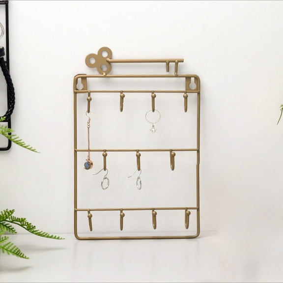 Simple Wrought Iron Key Hanging Storage Rack Gold