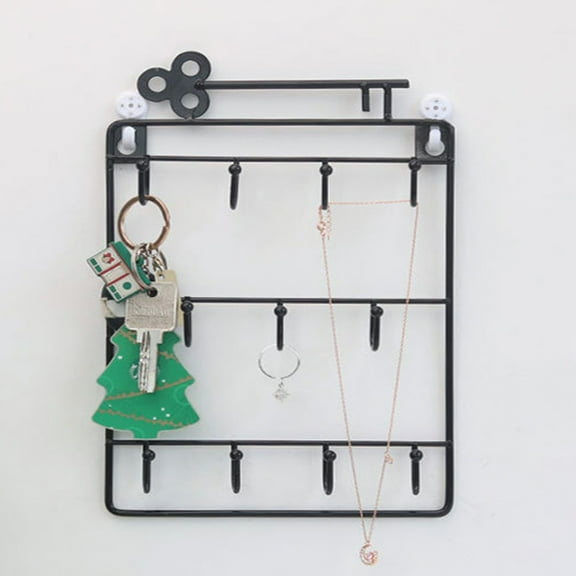 Simple Wrought Iron Key Hanging Storage Rack White