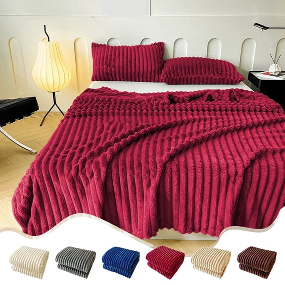 Clearance! Skegnu Thickened Fleece Blanket, Nap Blanket, Solid Color Flannel Blanket, Coral Fleece Gift Blanket for Couch/Bed/Chair/Sofa Machine Washable Blanket - (39x59Inch)