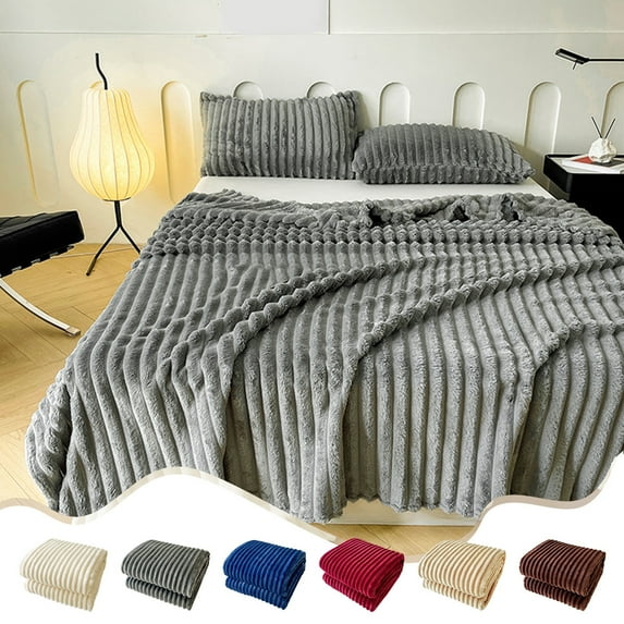 Clearance! Skegnu Thickened Fleece Blanket, Nap Blanket, Solid Color Flannel Blanket, Coral Fleece Gift Blanket for Couch/Bed/Chair/Sofa Machine Washable Blanket - (39x59Inch)